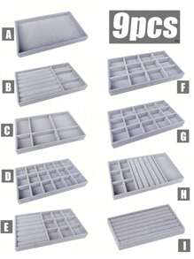 Khay đựng trang sức nhung 9 trong 1, Khay đựng đồ có ngăn kéo, Hộp đựng nhẫn, Khay xếp chồng, Hộp đựng trang sức dung lượng lớn với các ngăn riêng biệt, Giá trưng bày trang sức xếp chồng cho bông tai, dây chuyền, vòng tay, nhẫn, kẹp tóc, băng đô, túi đựng mỹ phẩm, túi đựng đồ trang điểm, hộp đựng đồ trang điểm, túi đựng mỹ phẩm, hộp đựng đồ trang điểm, túi đựng đồ vệ sinh cá nhân, hộp đựng đồ dùng trên bàn làm việc, túi đựng mỹ phẩm, túi đựng đồ trang điểm, hộp đựng đồ trang điểm, túi đựng đồ trang điểm, hộp đựng trang sức, túi đựng, hộp đựng cọ trang điểm, hộp đựng cọ, hộp đựng nước hoa, túi đựng, quà tặng Giáng sinh, trang trí phòng. - Xám - Xem 2