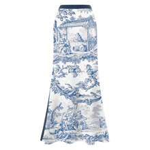 New Sexy One-Piece Swimwear, European & American Vintage V-Neck With Beach Dress 2pcs Set Summer - Blue - View 5