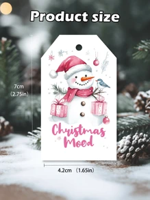 9/18/36pc Gepersonaliseerde Roze Winter Kerst Cadeau Labels, Gepersonaliseerde Tekst Vakantie Labels En Cadeau Zak Labels, Kerstman, Kerst Sneeuwman, Kerstboom Patroon Ontwerp, Kerstboom Labels