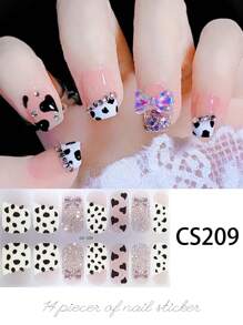 1 张全指甲贴纸套装 - 具有花卉、几何和心形主题设计，包括美丽的郁金香图案、闪闪发光的元素和 3D 蝴蝶结装饰，打造优雅时尚的美甲 - Follow Your Heart - 查看 17