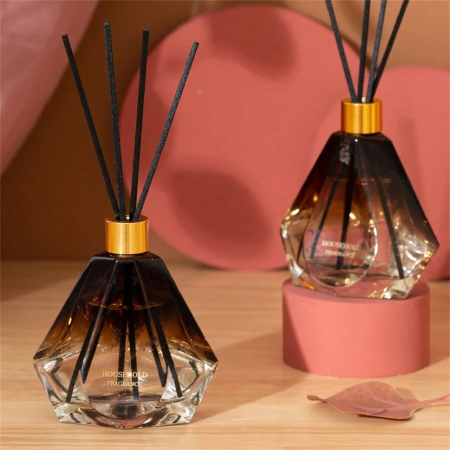 100ml Gradient Rhinestone Fragrant Deodorizer,Long-Lasting Air Freshener & Mosquito Repellent Rattan Sticks, Flameless Aroma Diffuser Set,Aromatherapy,House Freshener,Diffuser,Gift,Home Decor