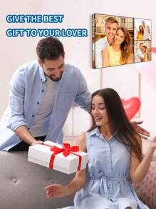 1pc Customized Photo Canvas Wall Art, Personalized 3-Photo Collage Painting, Fashion Wall Decor, Custom Photo Canvas Print With Wooden Frame, Use Your Photos, Personalized Art, Photo Printed On Canvas, Creative Photo Wall Decoration, Valentine's Day Decor, Art Wall Painting Gift, Souvenir, Suitable For Living Room, Valentine's Day, Valentine's Day Decor Gift, Birthday, Graduation Ceremony, Holiday Calendar - Multicolor - View 8