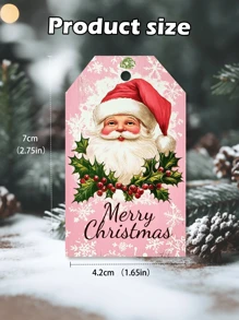 9/18/36pc Gepersonaliseerde Roze Winter Kerst Cadeau Labels, Gepersonaliseerde Tekst Vakantie Labels En Cadeau Zak Labels, Kerstman, Kerst Sneeuwman, Kerstboom Patroon Ontwerp, Kerstboom Labels