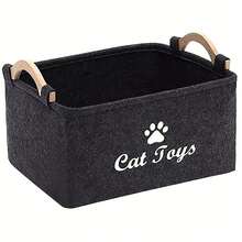 毛毡宠物玩具盒、狗玩具盒、储物篮收纳盒 - 非常适合整理宠物 - 彩色 - 查看 9