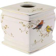 Avanti Linens - Bathroom Accessories Set, 4-Piece Bundle With Matching Design, Nature Inspired Countertop Bathroom Decor (Gilded Birds Collection) - Accessory Bundle - View 5