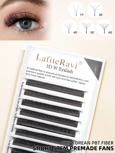 DAIFIYAN YY 3D 4D 5D 6D Premade Fans Eyelash Extension W Style 0.07mm Faux Mink Natural Soft Bloom Lash Automatic Flowering Volume Eyelashes Lash Clusters,Eye Lash Clusters,Individual Eyelashes,Lashes,Fake Lashes