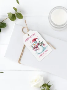 9/18/36pc Gepersonaliseerde Roze Winter Kerst Cadeau Labels, Gepersonaliseerde Tekst Vakantie Labels En Cadeau Zak Labels, Kerstman, Kerst Sneeuwman, Kerstboom Patroon Ontwerp, Kerstboom Labels