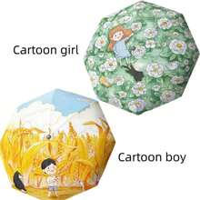 8 Ô gấp gọn họa tiết dễ thương, thích hợp cho ngày mưa và nắng, hoạt động ngoài trời và đi làm hàng ngày - Nhiều màu - Xem 1