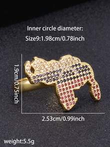 1 chiếc nhẫn vàng đính đá hoàn toàn, trang sức bản đồ trái tim, quà tặng hẹn hò tuyệt vời nhất, quà tặng Giáng sinh/Lễ tạ ơn - Vàng - Xem 14