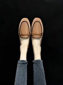 Mengshangli Giày lười đế bằng thời trang nữ, giày lười hở lưng cho hoạt động ngoài trời - màu nâu - Xem 4