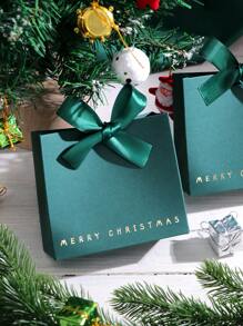 10pcs Elegant Merry Christmas Mini Gift Bags With Satin Ribbons - Classic Black, Green, And Red Designs Featuring Gold Foil Text - Perfect For Chocolates, Candies, And Small Gifts - Ideal For Holiday Celebrations, Christmas Party Favors, And Festive Gift Wrapping,Christmas