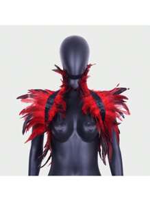 1/2pcs. Festive Christmas Party Dance Gothic Feather Vest Cape Cape Costume Show Chicken Feather Accessory Cape Cape