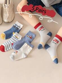 5 双加厚儿童袜子，适合 4 季春夏秋冬 - 长筒婴儿保暖袜男童女童 - 彩色 - 查看 5