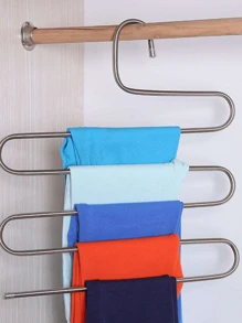 1pc 5 Tier Trouser Rack, Stainless Steel S-Shape Multi-Tier Hanger