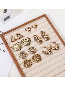 Họa tiết da báo Châu Âu và Mỹ mới, Hình học, Trái tim, Phụ kiện thời trang hình giọt nước, Thu/Đông - da báo - Xem 1