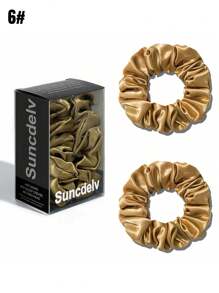 100% 真丝发圈，22姆米，防皱防断，天然发饰，时尚发圈两件装，可扎马尾，动物纹印花，发绳头饰 - 彩色 - 查看 10