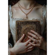 1 件复古优雅女士读书阅读女人帆布画墙艺术海报乡村风格黑暗学院女孩房间家居装饰画无框