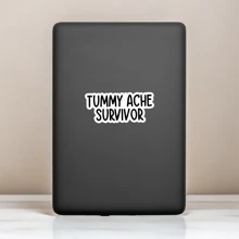1PC Tummy Ache Survivor Sticker | Funny And Sarcastic Gen Z Meme Decal | Cute Vinyl Sticker For Laptops, Water Bottles, Journals, Planners, And Hydroflasks