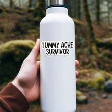 1PC Tummy Ache Survivor Sticker | Funny And Sarcastic Gen Z Meme Decal | Cute Vinyl Sticker For Laptops, Water Bottles, Journals, Planners, And Hydroflasks