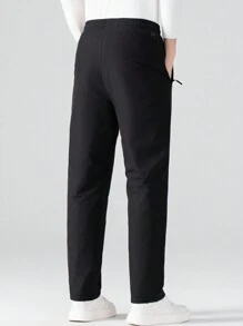 Boyfriend Style Men's Insulated Hiking Pants, Waterproof, Snow Pants For Skiing, Winter Outdoor Activities Such As Camping, Walking, Fishing - Black - View 3