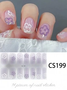 1 张全指甲贴纸套装 - 具有花卉、几何和心形主题设计，包括美丽的郁金香图案、闪闪发光的元素和 3D 蝴蝶结装饰，打造优雅时尚的美甲 - Follow Your Heart - 查看 3