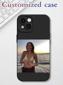 1 Peça Capa de Telefone Macia Personalizada com Padrão de Moldura de Foto Personalizada, Compatível com Apple iPhone 15, 14, 13, 12, 11 Pro Max, XR, XS Max, 7 Plus, 16, 16 Pro, Recorte de Lente Preciso