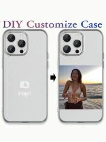 1 Peça Capa de Telefone Personalizada de Silicone Transparente e Macia com Design de Moldura de Foto, Compatível com Apple iPhone 15, 14, 13, 12, 11 Pro Max, XR, XS Max, 7 Plus, 16 e 16 Pro