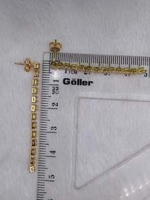 Riviera Wire Dangle Earrings With Zirconias, Gold Plated Semi-Jewelry - 金色 - 查看 4