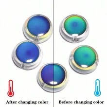 10 hạt thủy tinh Lampwork đổi màu nhạy sáng 12mm dạng tròn dẹt làm đồ trang sức, vòng tay, phụ kiện vòng cổ tự làm - Màu xanh lam - Xem 3