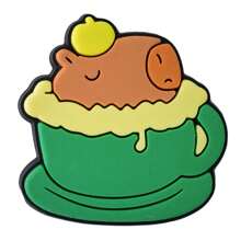 25 件卡通趣味水豚图案鞋饰套装，适用于木屐泡泡拖鞋凉鞋、PVC 鞋饰沙滩包配件生日圣诞节万圣节派对礼物 - 棕色 - 查看 7