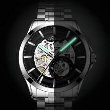 FENSIR 1件男士新款自动机械表，男士镂空时尚商务简约手表