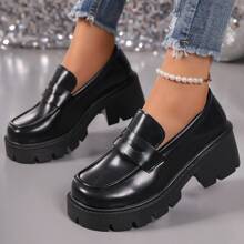 Chaussures Oxford noir polyvalentes pour femmes grandes tailles, style britannique, chaussures plates antidérapantes casual