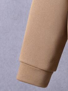 Tween Boy Letter Print Embossed Hoodie And Sweatpants Set, Warm