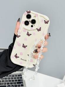 1 Ốp lưng điện thoại TPU bảo vệ toàn bộ camera họa tiết bướm và hoa có dây đeo cổ tay, tương thích với iPhone 16 Series, Series - Nhiều màu - Xem 4