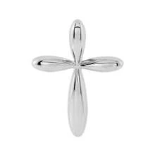 The Black Bow 14k White Gold Rounded Cross Slide Pendant, 11 X 15mm