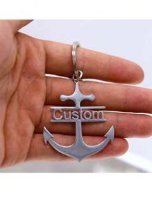 1pc Custom Name Tag Anchor Keychain Personalized Letter Stainless Steel Key Chain Ring Anti-Lost Tag Valentine's Day Mother's Day Father's Day Birthday Gift, Engraved, Stainless, Colorful, Cute, Adorable, Funny, Kawaii, Y2K, Stylish, Unisex, Casual, Custom, Personalized, Unique, Customized, Ideal Gifts For Her, Family, For Anniversaries, For Valentine's Day, For Graduation, For Weddings, For Housewarming, High School Senior High School Students, College Students, University Students, Freshman, Sophomore, Underclassmen