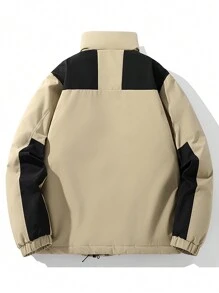 男士冬季户外休闲防风外套防水拼色保暖立领夹克