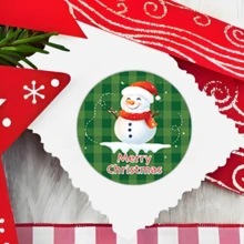 500 miếng/cuộn Nhãn dán Giáng sinh 2,5cm, Đồ trang trí ngày lễ vui tươi, Nhãn dán hình người tuyết và cây thông Noel hoạt hình dễ thương, Cuộn tròn tự dính để đóng gói quà tặng - Nhiều màu - Xem 6