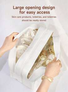 三合一双层化妆包,旅行收纳包,洗漱包,手提包,化妆品收纳包,沙滩包,干湿分离袋,游泳包,女孩化妆包,护肤包,卫生巾包,适用于存放洗漱用品,化妆品收纳:粉底液、散粉、眼影、液体眼影、眼线笔、假睫毛、下睫毛、高光、修容、乳液、化妆包、旅行、化妆袋、包、化妆包、旅行必备、化妆包、旅行必备、小型化妆包、化妆袋、化妆品包、旅行必备、大容量、大号化妆包、圣诞礼物、收纳袋、旅行、女士旅行必备礼物、收纳袋、手拿包/小手提包、化妆品收纳包、化妆品整理包、收纳袋、刷具收纳袋、迷你收纳袋、大容量收纳袋、女士礼物、圣诞节礼物、女士礼物推荐、化妆包、旅行必备 - 白色 - 查看 3