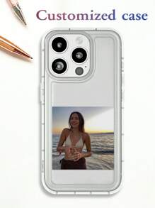 1pc Customizable Soft Phone Case With Personalized Frame Pattern Design, Compatible With Apple IPhone 15, 14, 13, 12, 11 Pro Max, XR, XS Max, 7 Plus, 16, 16 Pro, Air Cushion And Large Camera Cutout