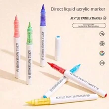 Bút dạ Acrylic lông mềm dạng lỏng 81 màu, Bút vẽ màu chuyên nghiệp cho học sinh, Bút vẽ Graffiti tự làm, Giấy chống thấm nước, Bút dạ màu có thể xếp chồng, Bút tô màu - 81 màu - Xem 4