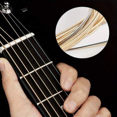 6 件/套镀镍钢原声吉他琴弦，音色清晰、动感十足，Akoustika，吉他礼品，吉他工具