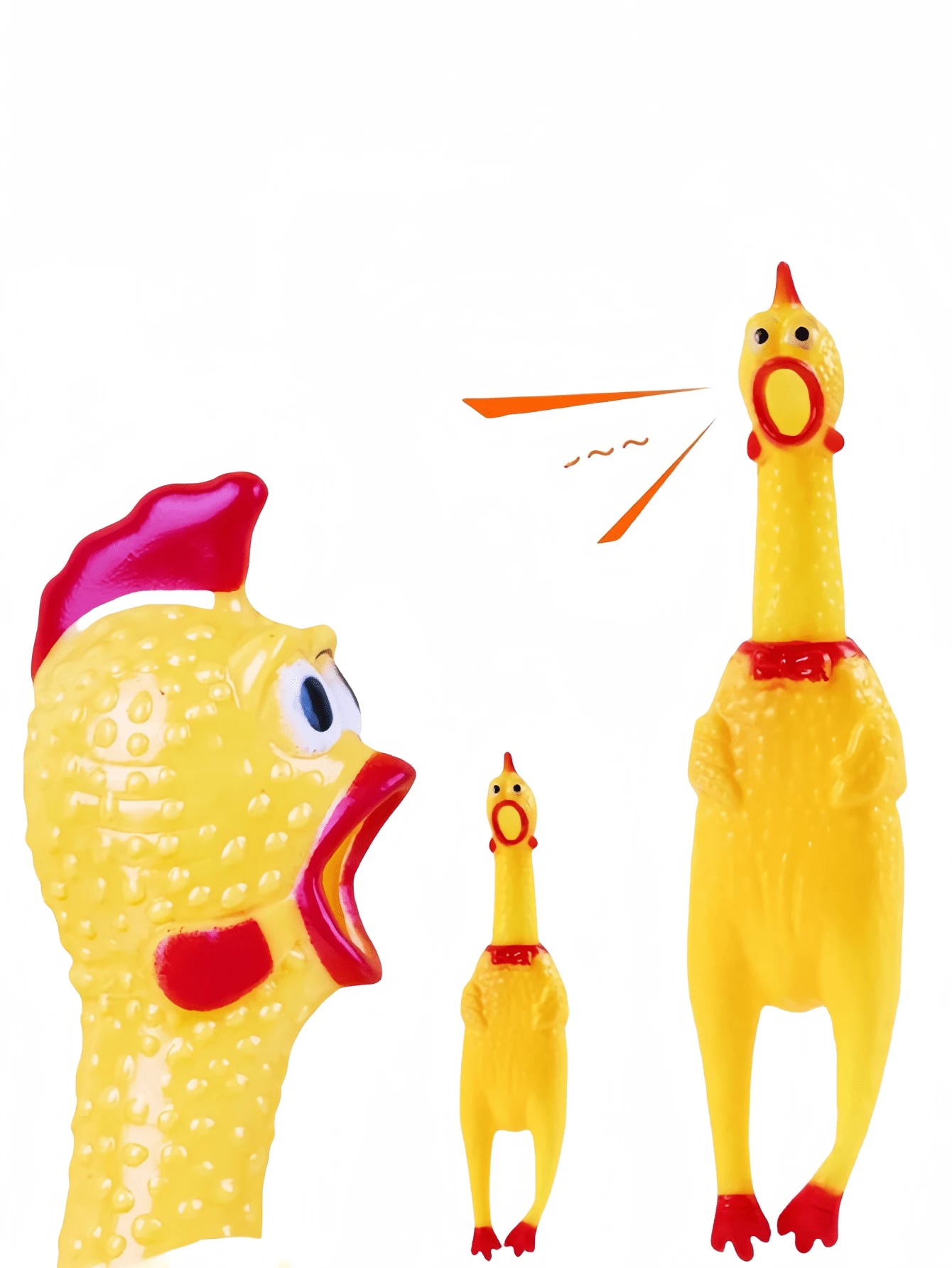 Pet Dog Cat Toy Screaming Chicken Rubber Squeaky Toy, Safe & Stress