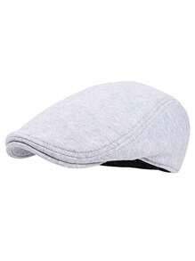 1pc Men Solid Color Flat Cap Newsboy Hat - Multicolor - View 14