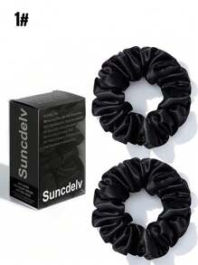 100% 真丝发圈，22姆米，防皱防断，天然发饰，时尚发圈两件装，可扎马尾，动物纹印花，发绳头饰 - 彩色 - 查看 24