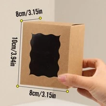 20 chiếc, 8x8x10cm, Hộp quà giấy có cửa sổ, Bao bì kẹo và bánh quy, Thích hợp đựng ly, Đế nến, Quà tặng tiệc cưới/tiệc cô dâu, 9oz - 8x8x10cm-20 chiếc - Xem 4