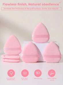 6 PCS Makeup Puff Set Soft Water Droplet Shape Powder Mineral Puff For Face Makeup, Makeup, Cheap, Room Decor, Vanity, Travel, Bedroom, Makeup Accessories, Puff, Makeup Blender, Powder Puff, Makeup Sponge, Cheap, Stocking Stuffers, Makeup, Makeup Tools, Cheap Stuff, Gifts, Gifts For Women, Christmas Gifts - Coral Pink - View 2