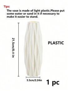 1/2 件装人造花塑料花瓶适用于婚礼房间家居酒店派对活动情人节新年礼物 - 白色 - 查看 2
