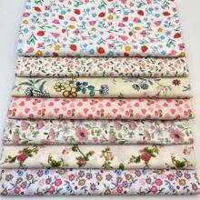 7 Pcs Fabric Floral Pre-Cut Quilt Squares Fat Quarters,Fabric Bundles For Sewing & Quilting
