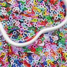 100/300/500/1000/2000 piezas Agujas de ojo mini multicolor, agujas de ojo, ganchos, ojetes, tornillos metálicos roscados, conectores de colgantes de joyería, suministros para hacer joyería DIY, 10mm/0.39 pulgadas